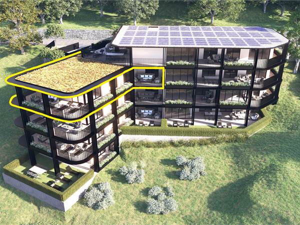 Pregassona: Super Penthouse 5.5 Zimmer mit Panoramaterrasse